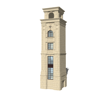 欧式新古典塔楼草图大师模型，新古典塔楼sketchup模型免费下载