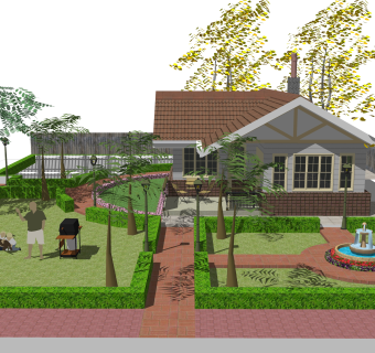 美式别墅草图大师模型，别墅SKB文件下载