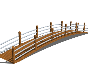 自然风木桥草图大师模型，木桥sketchup模型免费下载