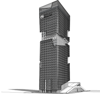 现代高层办公楼草图大师模型，高层办公楼sketchup模型免费下载