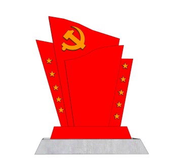 共产党旗雕塑su模型,摆件草图大师模型下载