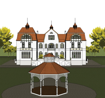 欧式酒店草图大师模型下载、欧式酒店su模型下载