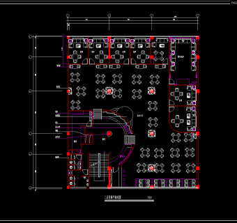 综合餐饮娱乐大都会装修图，餐饮CAD施工图纸下载