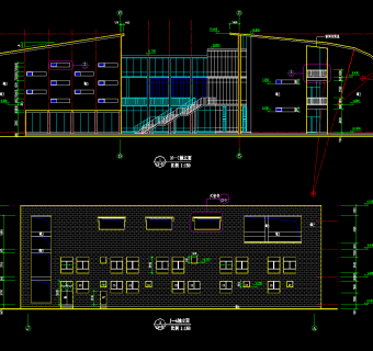 现代中学教学楼建筑施工图，教学楼CAD施工图纸下载