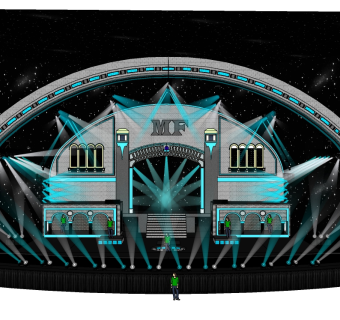 现代艺术舞台草图大师模型，舞台sketchup模型下载