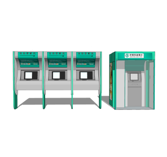 现代ATM机草图大师模型，ATM机su模型下载