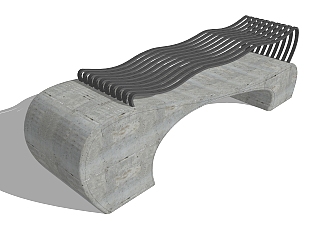 自然风户外坐凳草图大师模型，户外坐凳sketchup模型下载