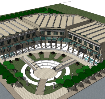 现代酒店草图大师模型，酒店sketchup模型免费下载