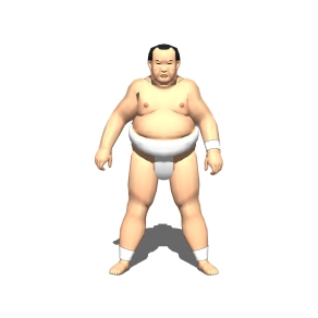 3D真人sketchup模型，相扑手草图大师模型下载