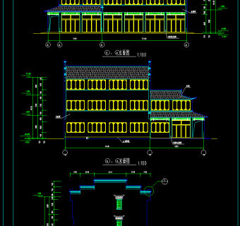 古建筑全套施工图，建筑CAD图纸下载