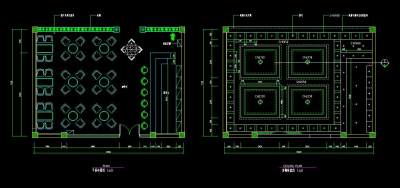 76平米小咖啡吧装修图CAD图纸，咖啡店cad设计图纸下载