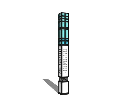 中式路灯景观灯草图大师模型，路灯sketchup模型下载