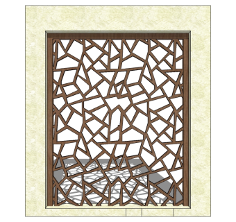 现代景观墙SU模型下载，景观墙skb模型分享