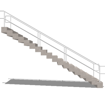 现代钢结构单跑楼梯草图大师模型，钢结构单跑楼梯sketchup模型免费下载