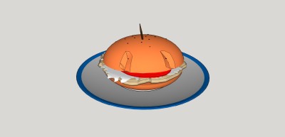 汉堡草图大师模型，汉堡sketchup模型下载