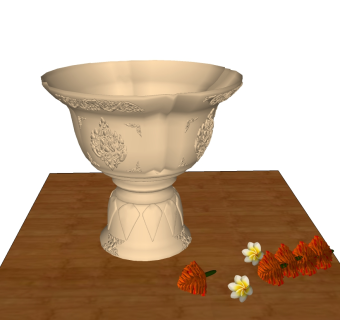 欧式陶瓷花钵免费su模型下载、欧式陶瓷花钵草图大师模型下载