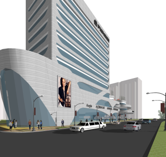 现代办公楼草图大师模型，办公楼sketchup模型免费下载