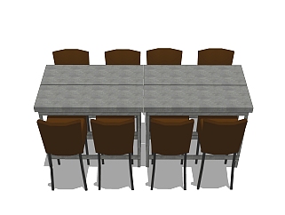 现代<em>简约</em>餐桌椅草图大师模型，餐桌椅skb文件下载