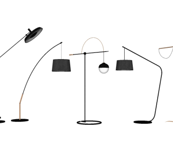 现代铁艺落地灯组合草图大师模型，铁艺落地灯组合sketchup模型下载