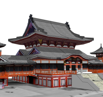 中式古建阁楼草图大师模型下载、古建阁楼草图大师模型下载