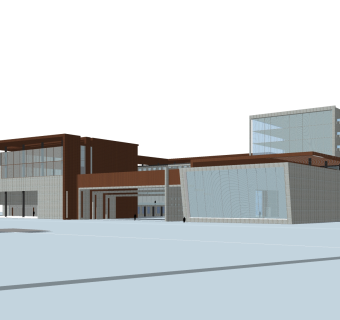 现代办公楼草图大师模型，办公楼sketchup模型免费下载