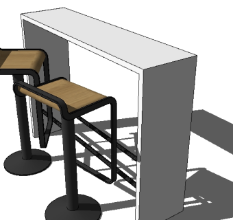现代吧台草图大师模型，吧台sketchup模型