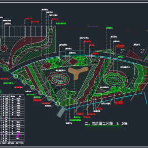 重庆某公园植物种植设计施工图,cad建筑图纸免费下载