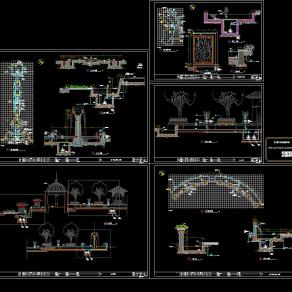 某喷泉水景给排水施工详图CAD图纸