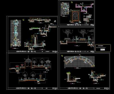 某喷泉水景给排水施工详图CAD图纸