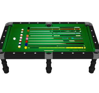 现代台球桌草图大师模型，台球桌SKB文件下载