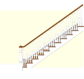 欧式单跑楼梯草图大师模型，单跑楼梯sketchup模型免费下载