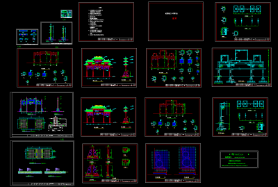 牌坊CAD施工图，牌坊CAD建筑图纸下载