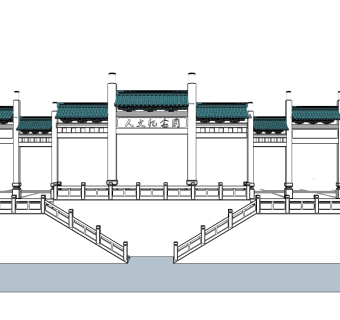 纪念园牌坊草图大师模型下载、纪念园牌坊su模型下载