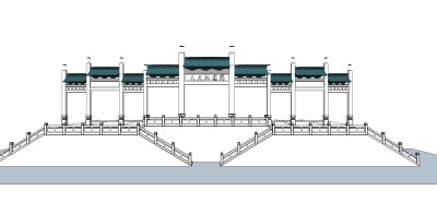 纪念园牌坊草图大师模型下载、纪念园牌坊su模型下载