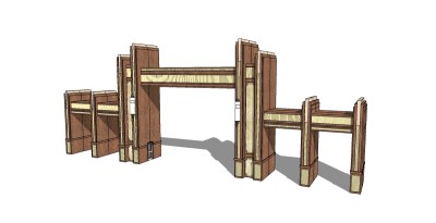 欧式入口大门sketchup模型免费下载，入口大门skb模型分享