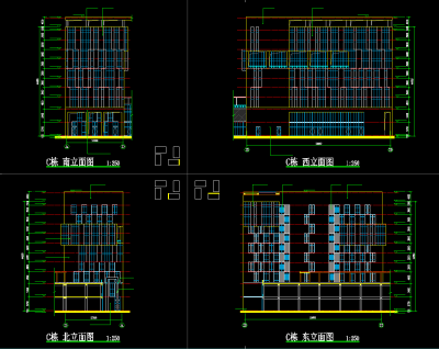 现代风格商业综合体建筑施工图，商业综合体CAD施工图纸下载