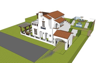 欧式别墅su模型，别墅sketchup模型下载