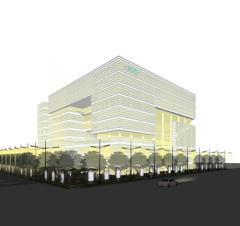 现代办公楼草图大师模型，办公楼sketchup模型免费下载