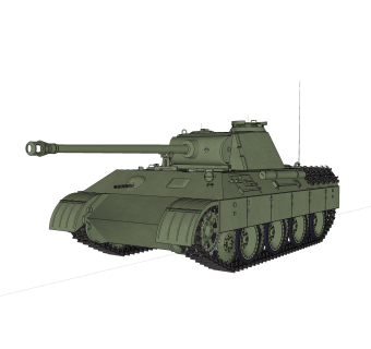 德国pzkpfw-V-A型豹式中型坦克su模型，坦克草图大师模型下载