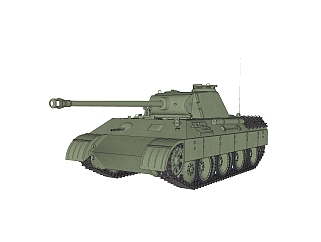 德国pzkpfw-V-A型<em>豹式</em>中型坦克su模型，坦克草图大师...