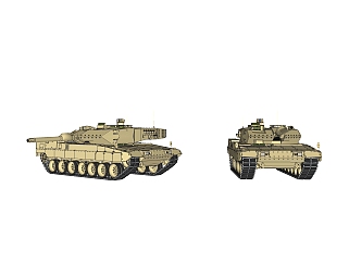 德国Leopard豹<em>2</em>A6主站坦克su模型，坦克草图大师模型...