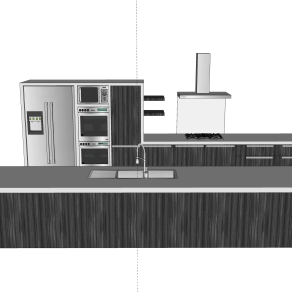 现代橱柜su模型，橱柜草图大师模型下载
