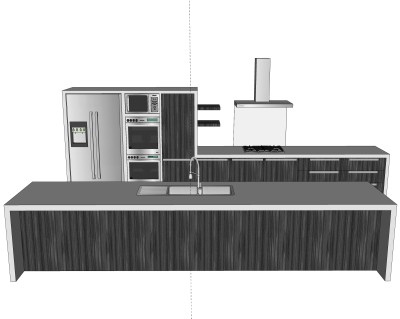 现代橱柜su模型，橱柜草图大师模型下载