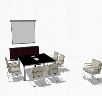 会议台草图大师模型，会议台sketchup模型，会议台su素材下载