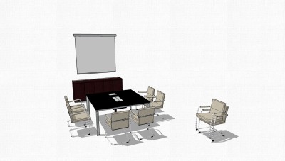 会议台草图大师模型，会议台sketchup模型，会议台su素材下载