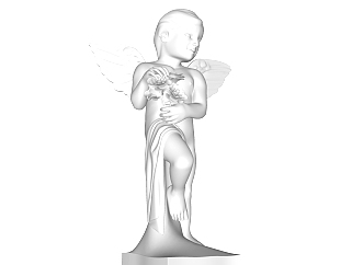 现代<em>天使雕塑</em>su模型,摆件草图大师模型下载