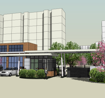 现代岗亭SU模型，岗亭SKB文件下载