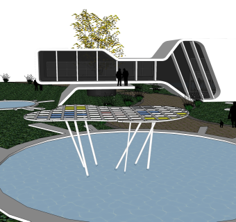 现代简约独栋别墅草图大师模型下载，独栋别墅sketchup模型