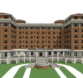 度假酒店草图大师模型下载、度假酒店su模型下载