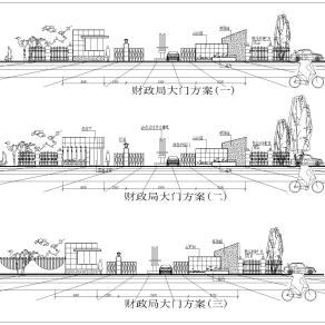 大门方案大样图CAD图纸